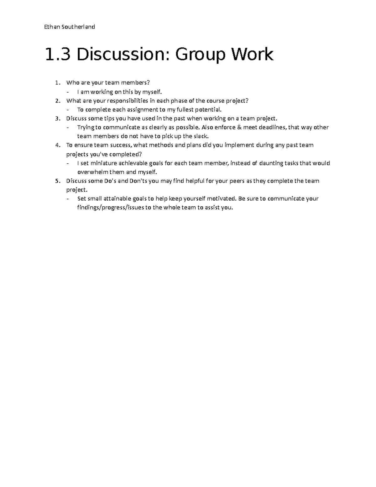 13 Discussion Group Work Ethan Southerland 1 Discussion Group Work 1 Who Are Your Team 0348