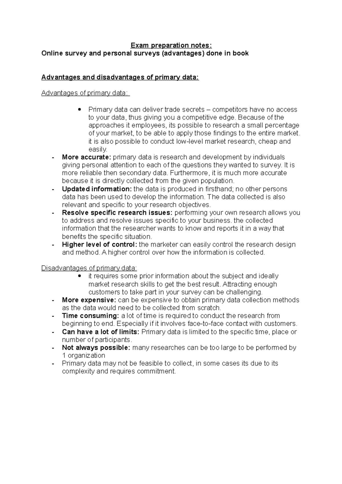 Exam preparation notes - 2786 - UWS - Studocu
