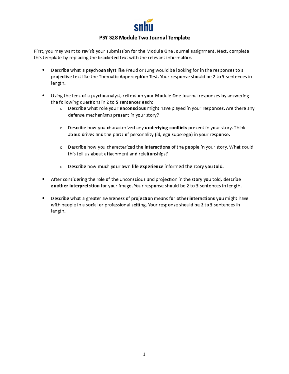 PSY 328 Module Two Journal Template PSY 328 Module Two Journal 