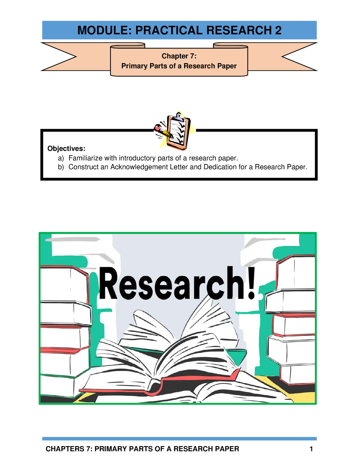 parts of research paper worksheet