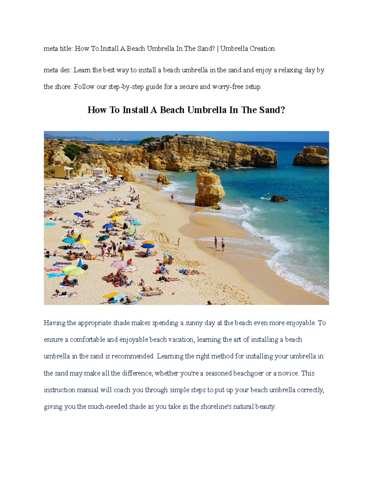 How To Install A Beach Umbrella In The Sand Follow our stepbystep guide for a secure and