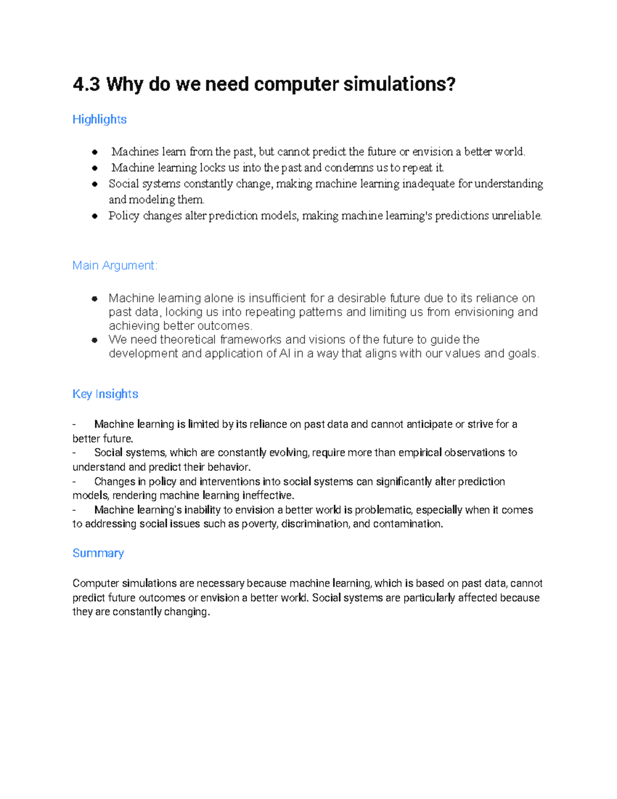 4.3 Why do we need computer simulations 4 Why do we need computer