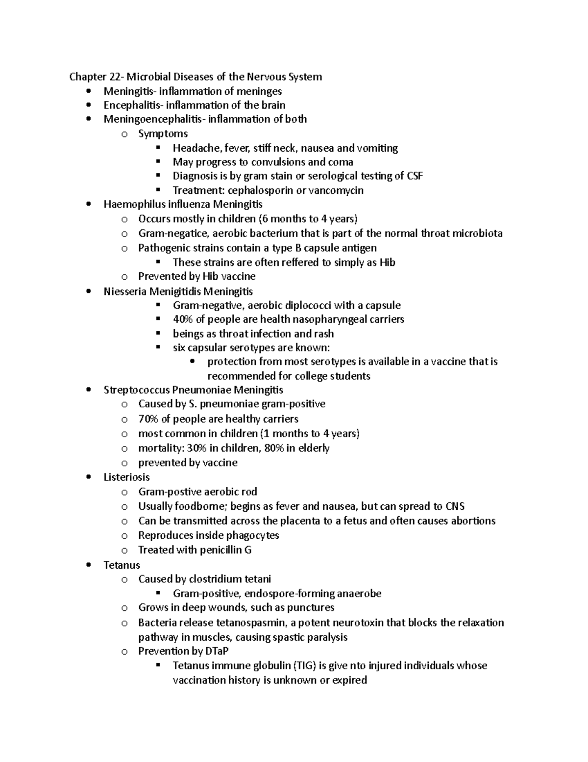 Chapter 22 - Chapter 22- Microbial Diseases of the Nervous System ...