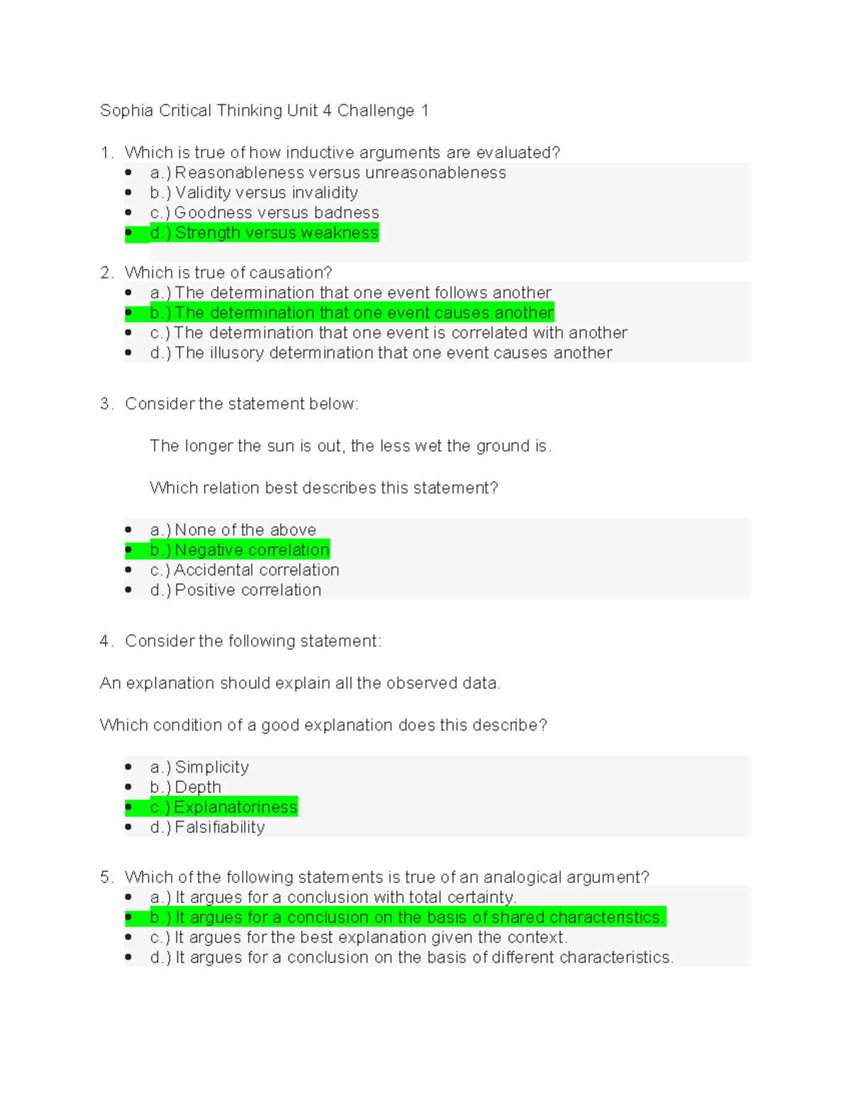 Sophia Critical Thinking Unit 4 Challenge 1 - Sophia Critical Thinking ...