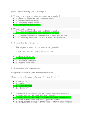 Sophia Critical Thinking Unit 4 Challenge 2 - Sophia Critical Thinking ...