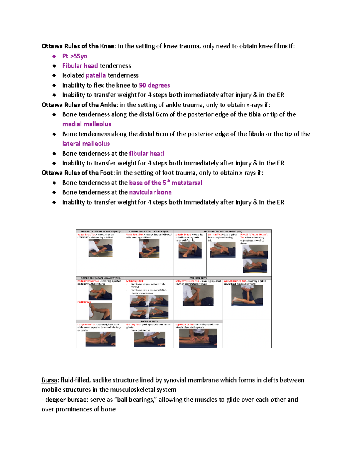 Bone trauma lecture - Ottawa Rules of the Knee: in the setting of knee ...