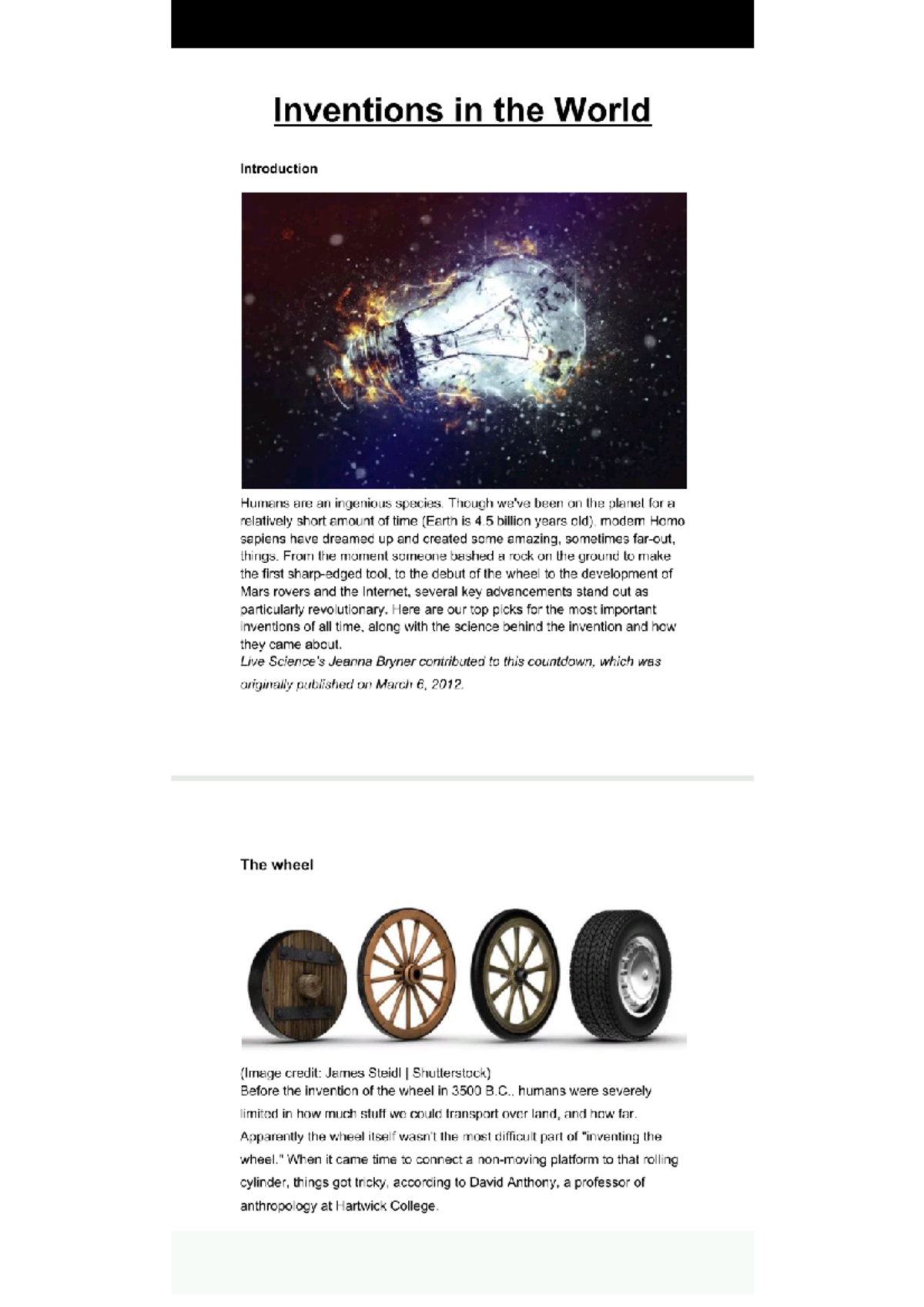 Invention in the world - computer - Computer - Studocu