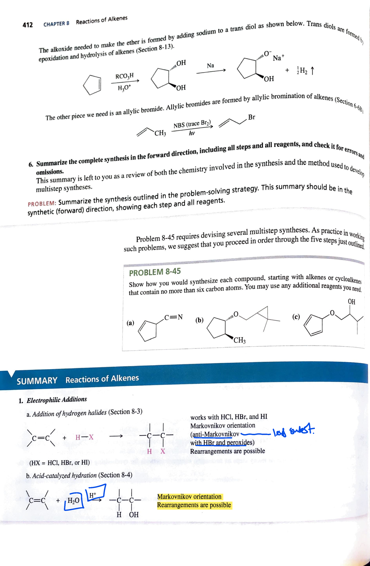 Summary of Chapter 8 Reactions - 412 CHAPTER s Reacti ons of Alkenes ...