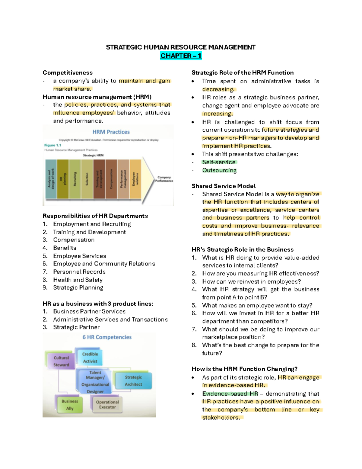 SHRM Chapter 1-2 - STRATEGIC HUMAN RESOURCE MANAGEMENT CHAPTER – 1 ...