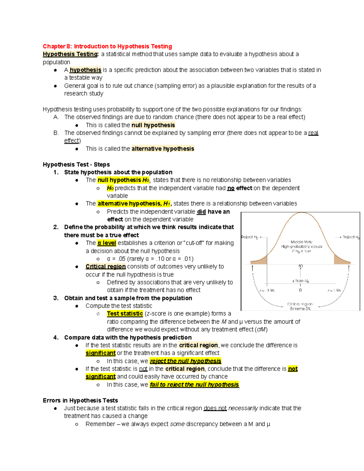 chapter 8 hypothesis testing answers