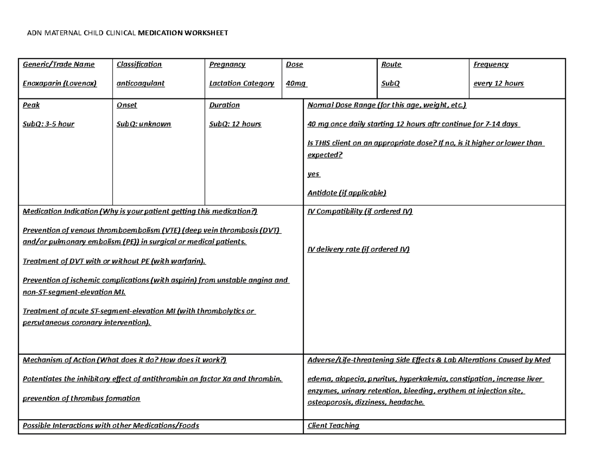 lovenox-med-yes-adn-maternal-child-clinical-medication-worksheet