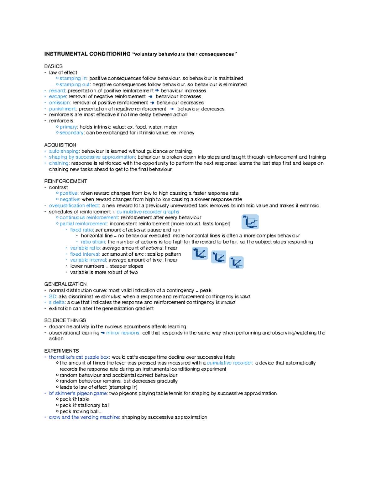 Psych 1x03 exam notes (dragged) - INSTRUMENTAL CONDITIONING “voluntary ...