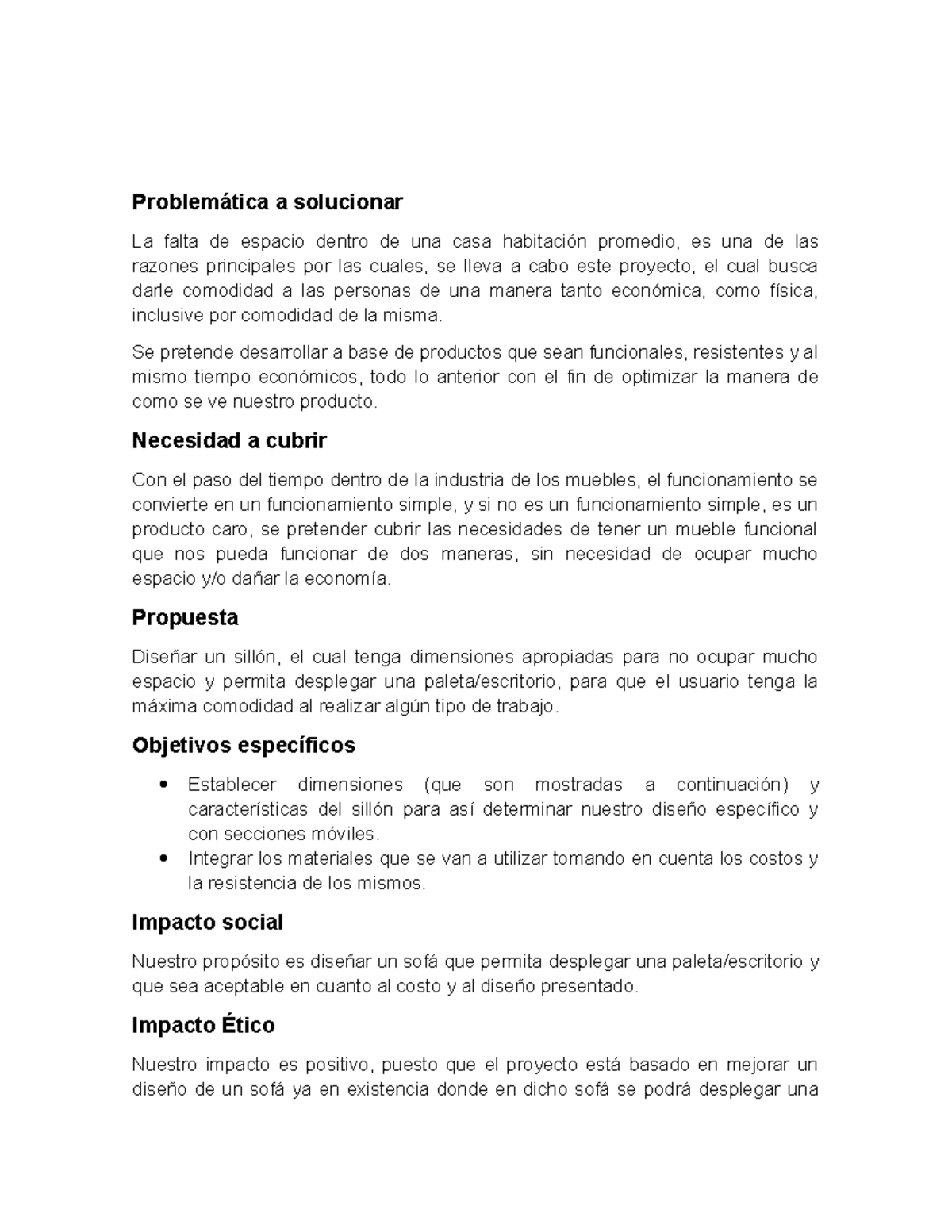 Diseño 5 - EJERCICIOS - Problemática a solucionar La falta de espacio ...