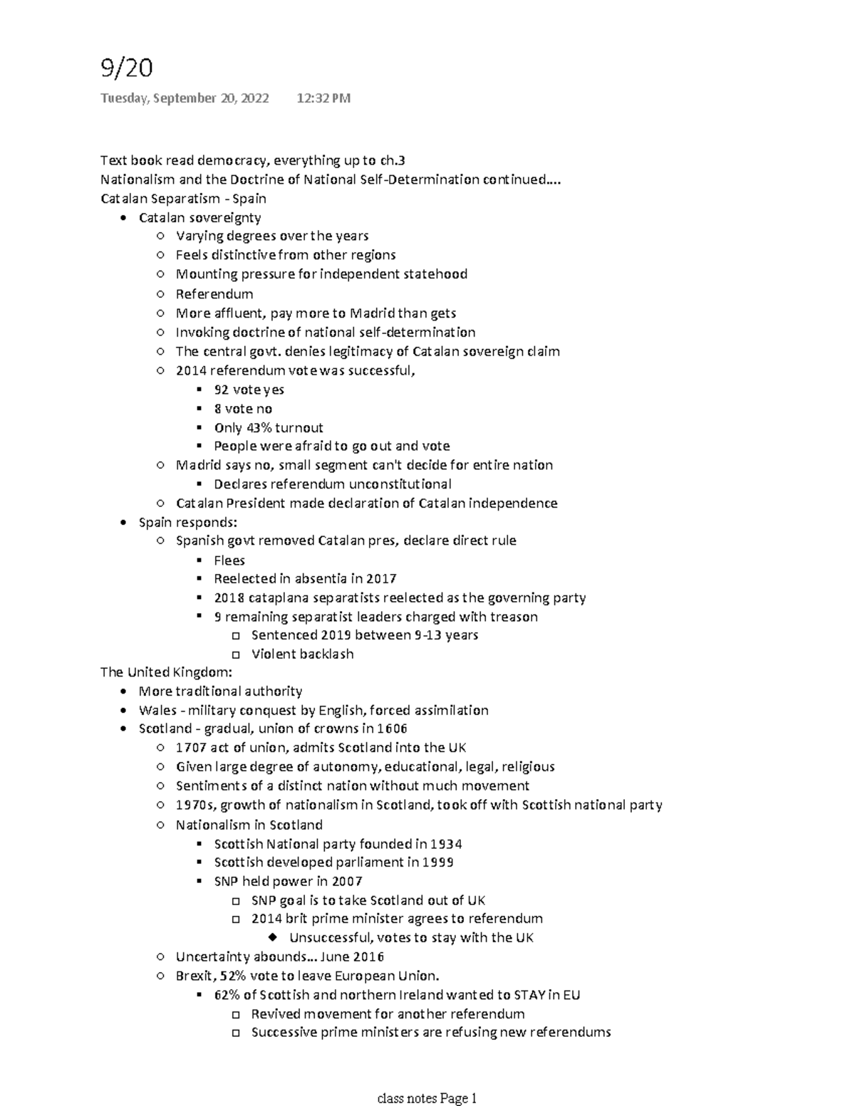 103 Exam 1 Lecture Notes - Text book read democracy, everything up to ...
