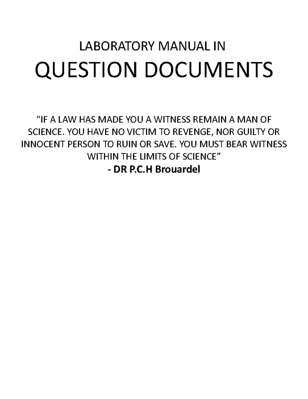 Laboratory Manual IN qd updated LABORATORY MANUAL IN QUESTION