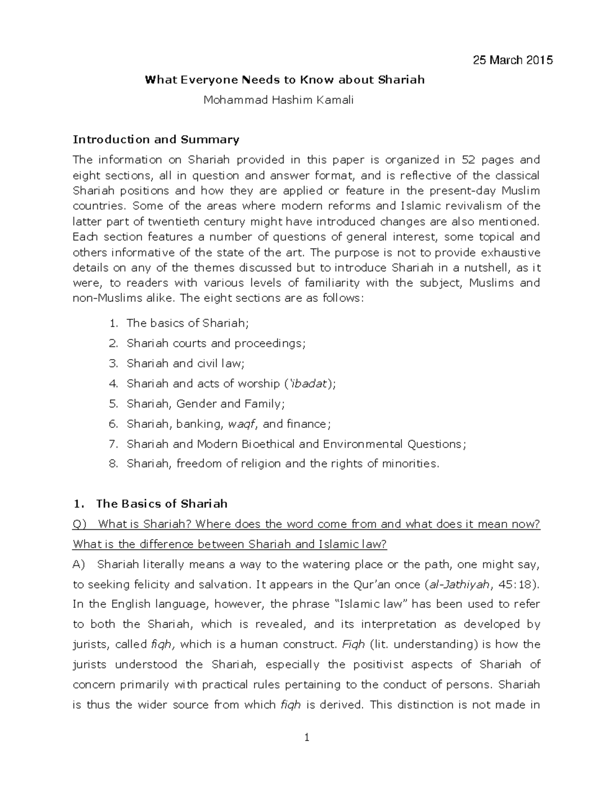 What Everyone Needs to Know about Shariah - Evidence Shariah Court ...