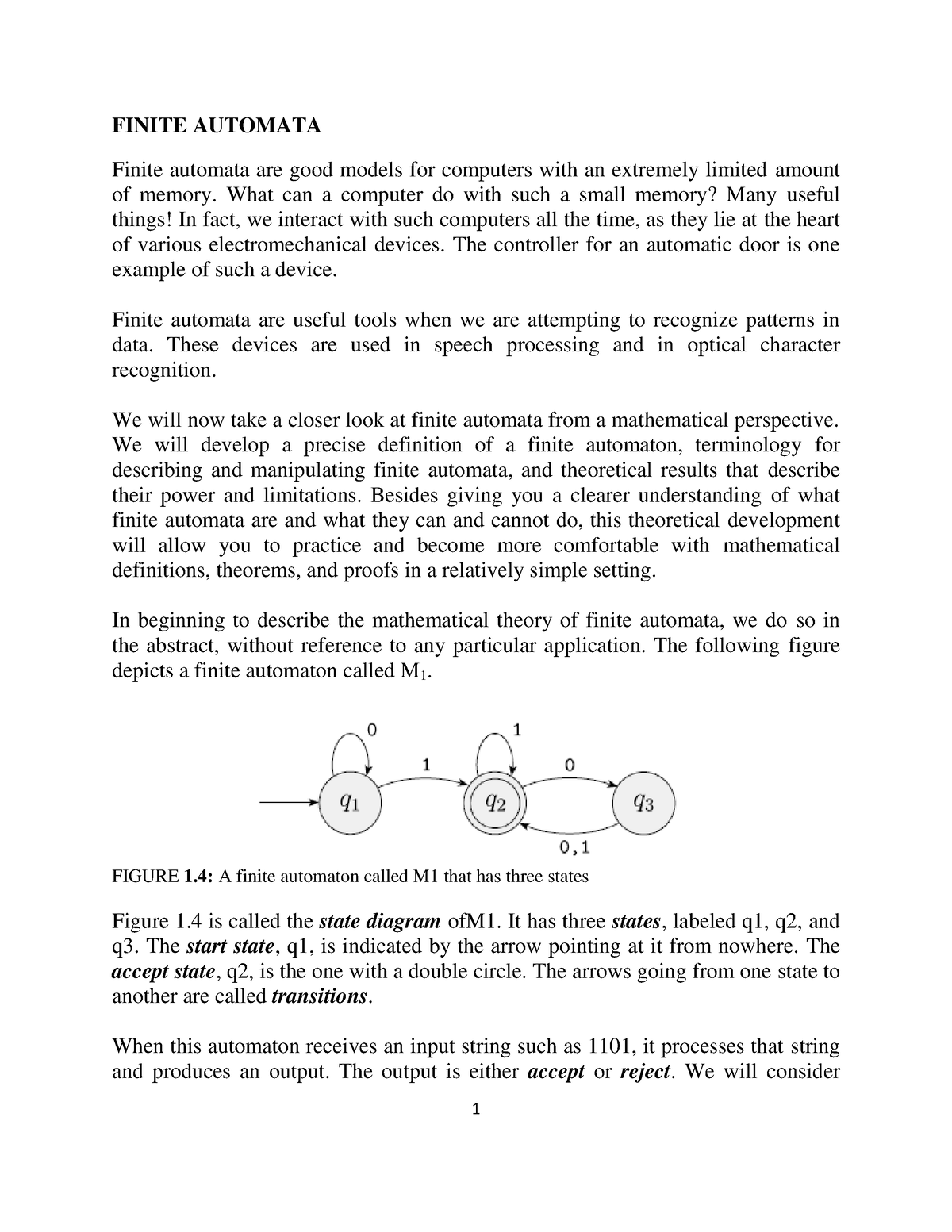 CP 214 Lecture 2 - Gfgfdmghbfgn - FINITE AUTOMATA Finite Automata Are ...