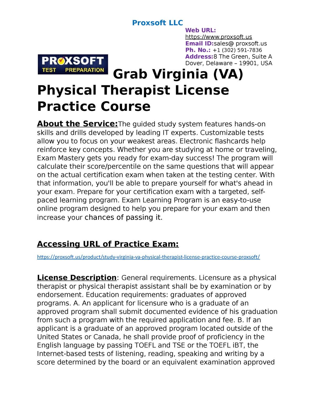 Grab Virginia VA Physical Therapist License Practice Course Web URL   Thumb 1200 1553 