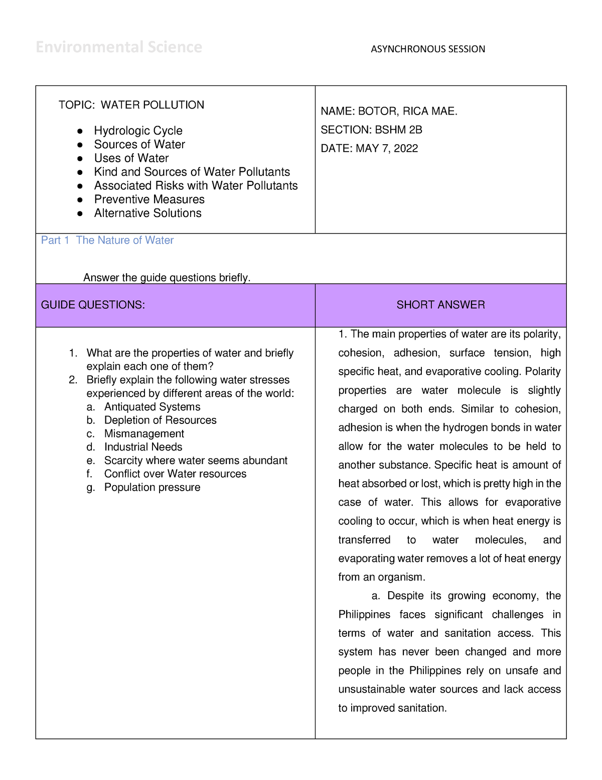 Envisci Ch 8 - Module Questions - Environmental Science ASYNCHRONOUS ...