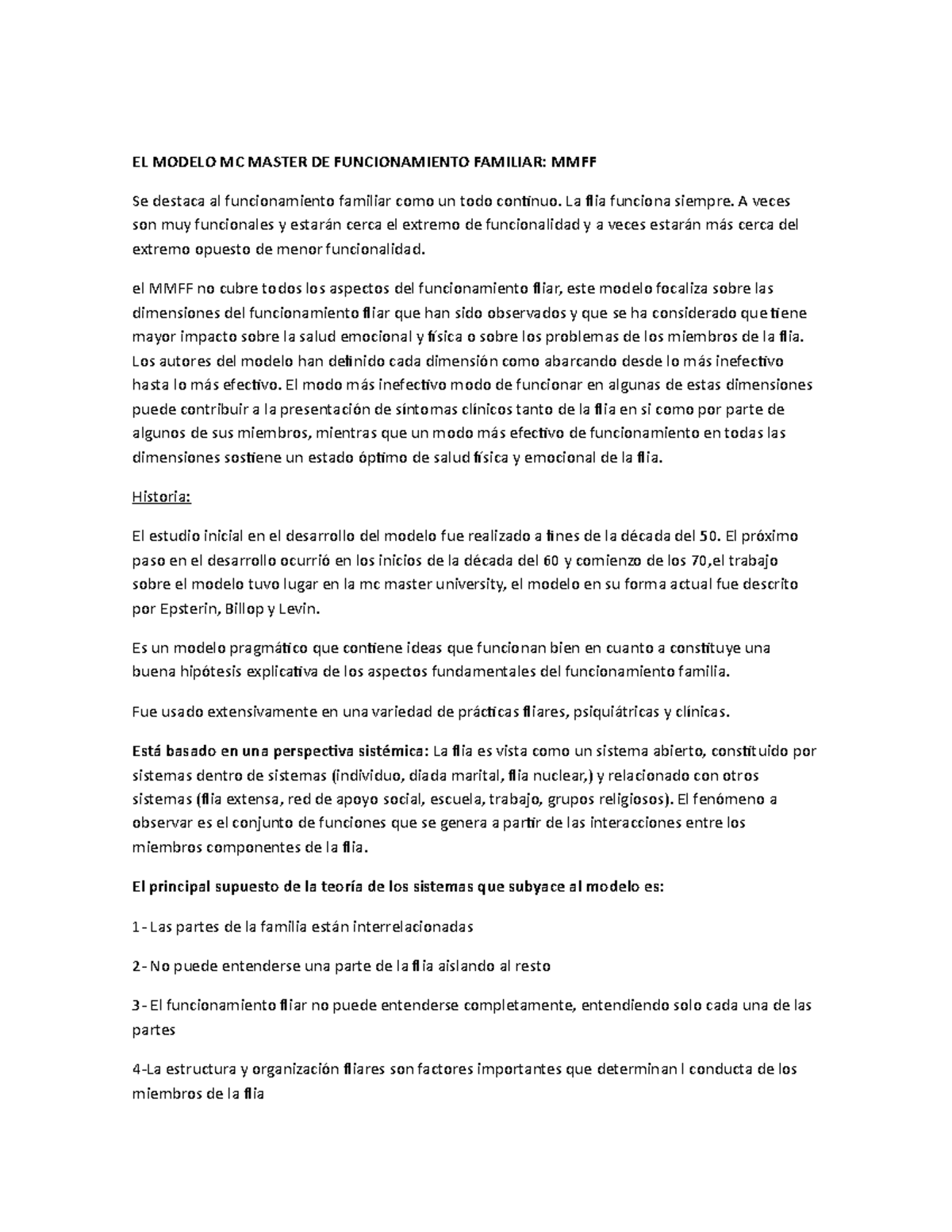 EL Modelo MC Master DE Funcionamiento Familiar Unidad 5 Zamponi - EL ...