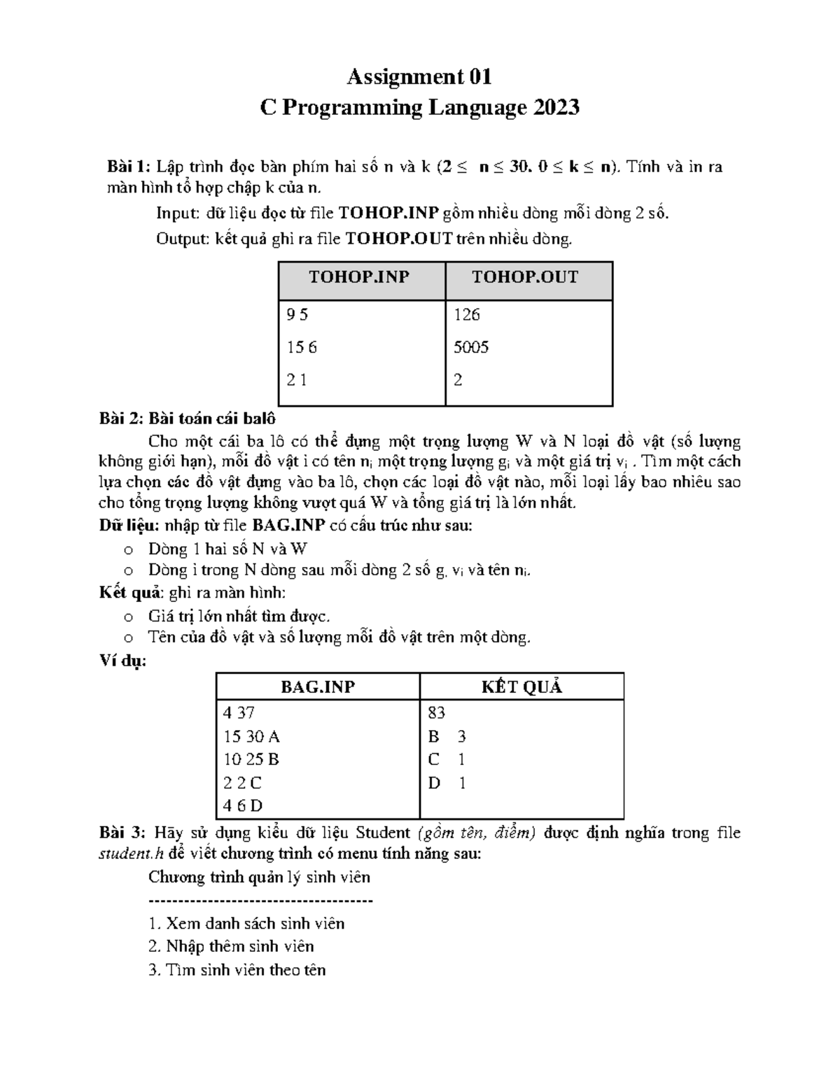 c programming language assignment