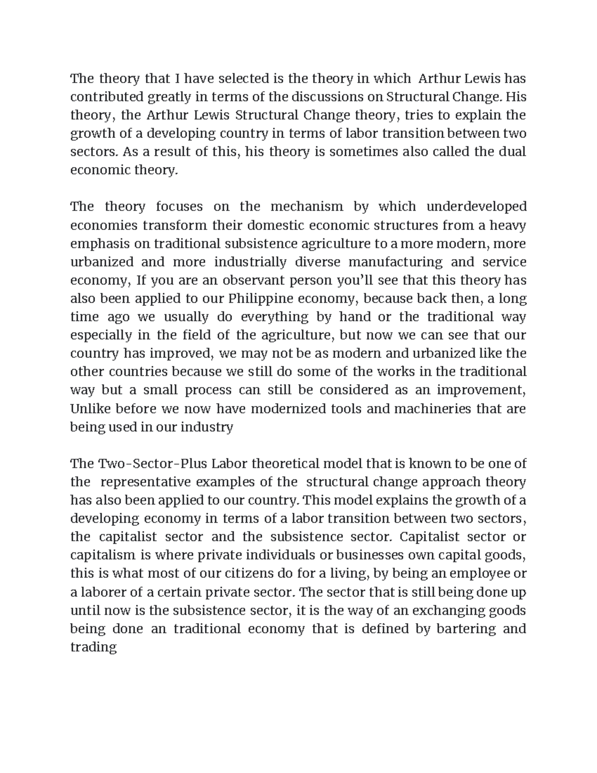 Structural Change Theory - The theory that I have selected is the ...