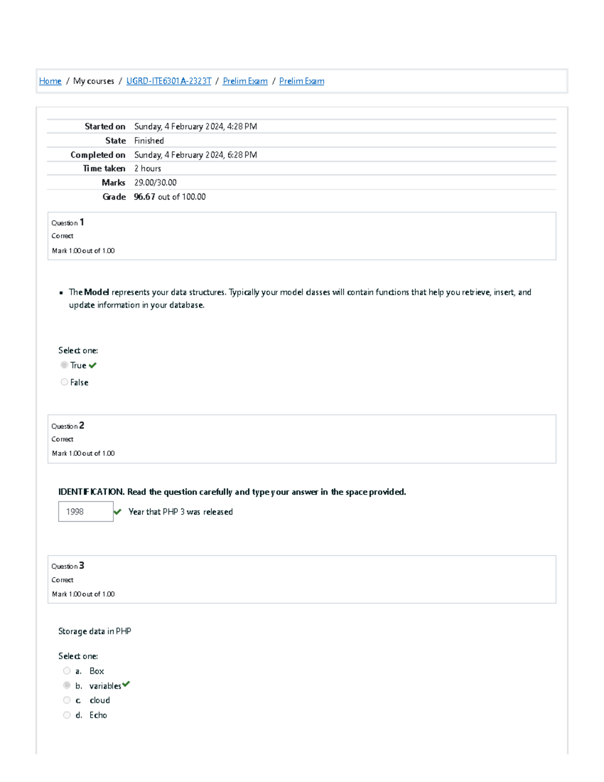 App DET Prelim Exam - Home / My courses / UGRD-ITE6301A-2323T / Prelim ...