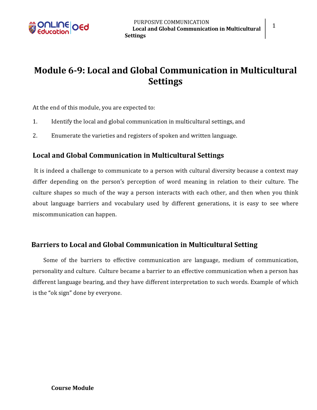 assignment #4 (week 6) global communication paper