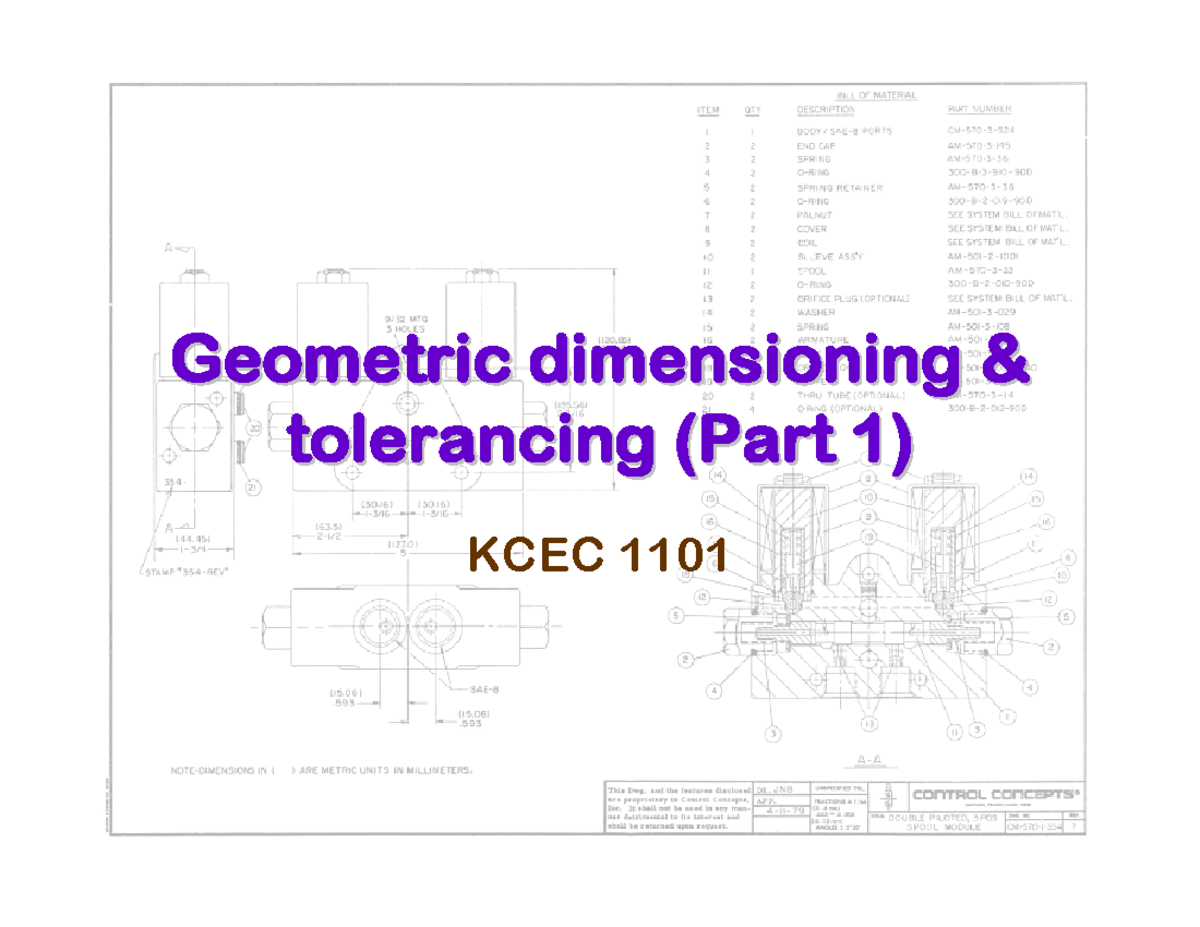 9a- Geometric Dimensioning & Tolerancing - Geometric Dimensioning ...