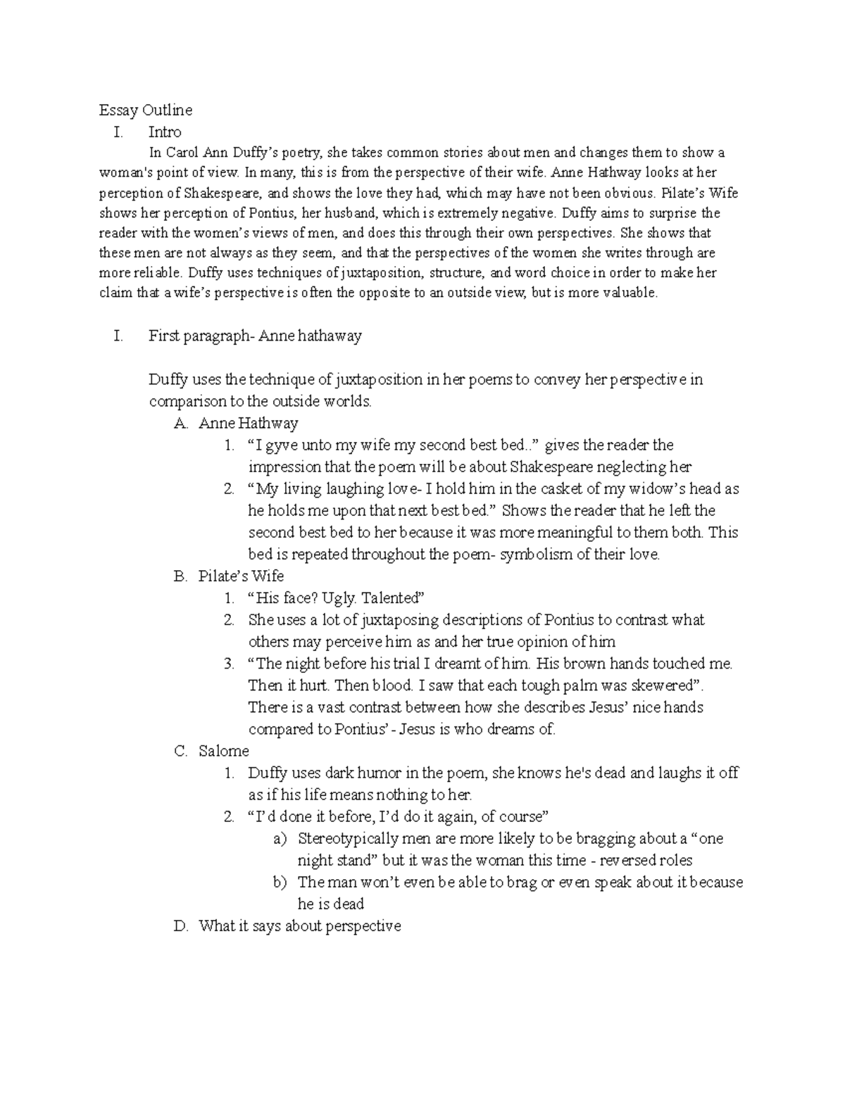 example hl essay