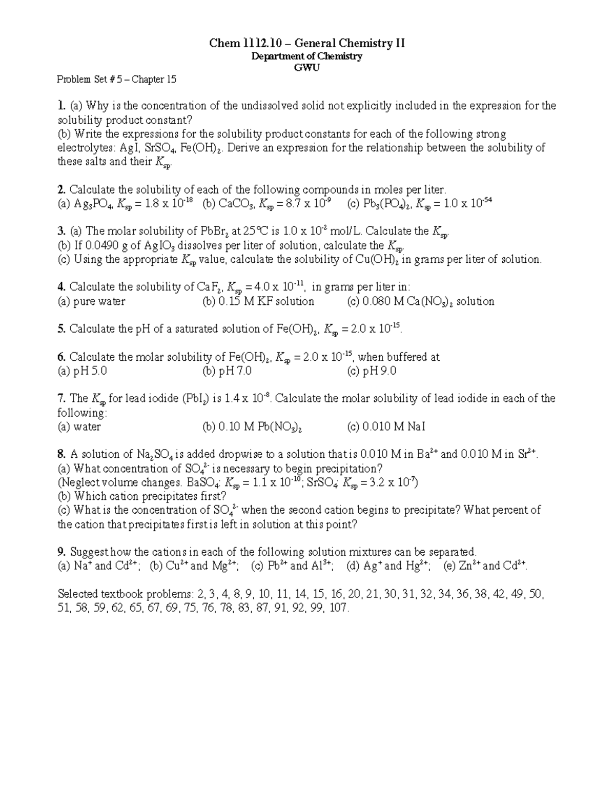 Ch15 - chem2 - Chem 1112 – General Chemistry II Department of Chemistry ...