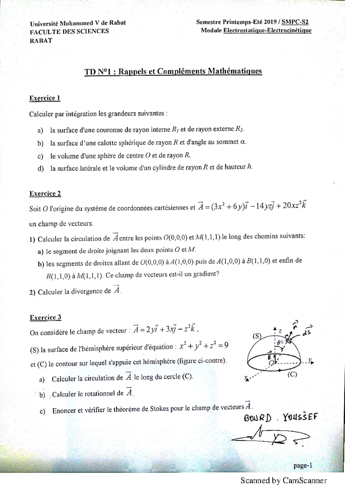 Electrostatique Sérié 1 Correction - Electronique - Studocu