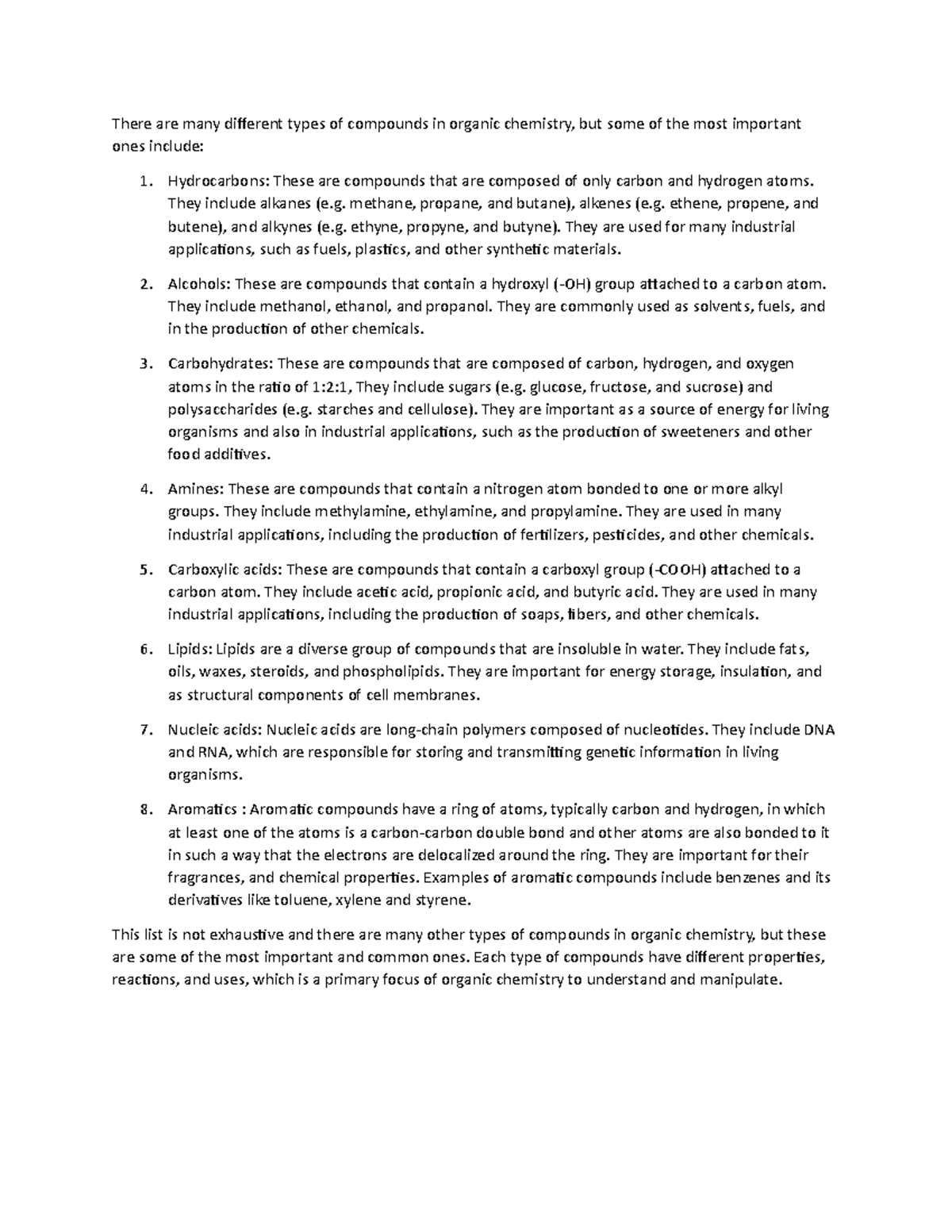 Compounds - There are many different types of compounds in organic ...