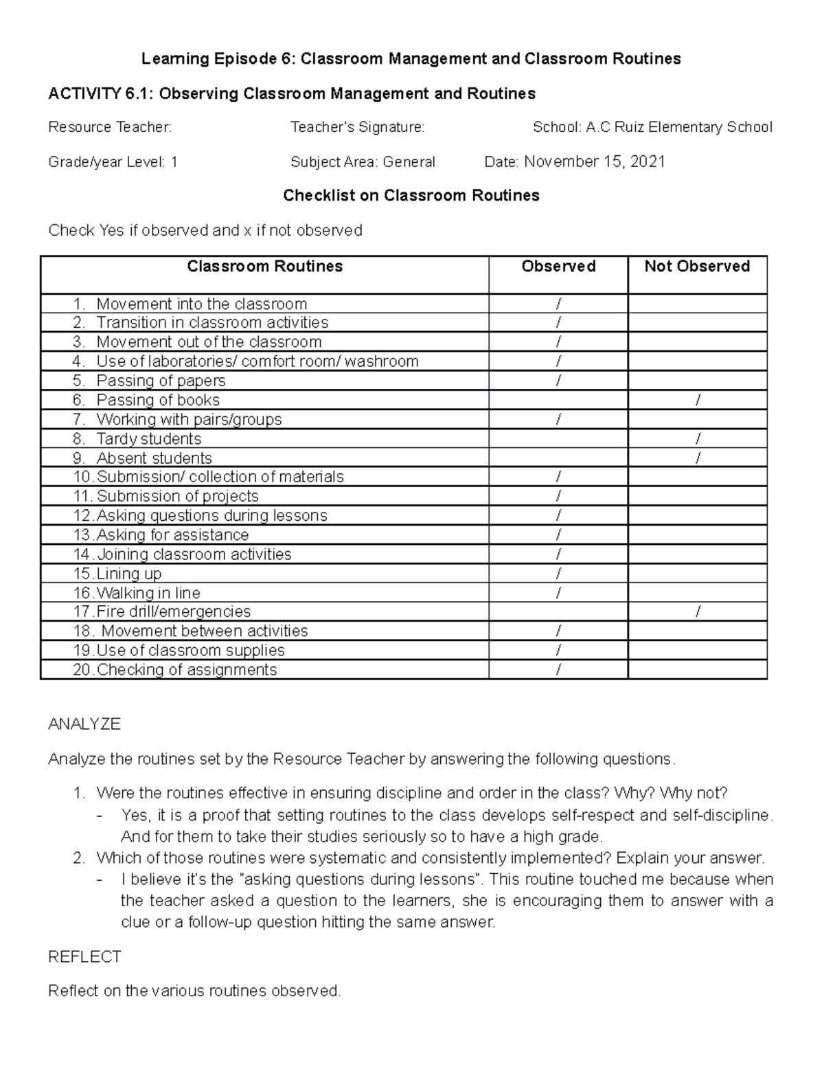 Field Study Episode four to nine. Educational File Learning Episode 6