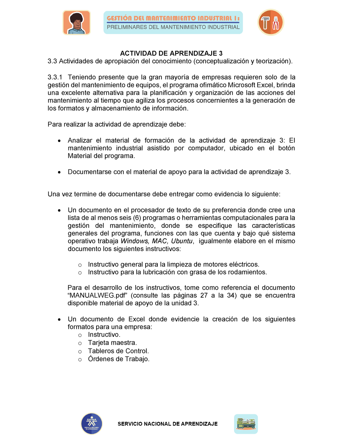 Actividad Rap 3 Apuntes 1 Preliminares De Mantenimiento Actividad De Aprendizaje 3 3 0415