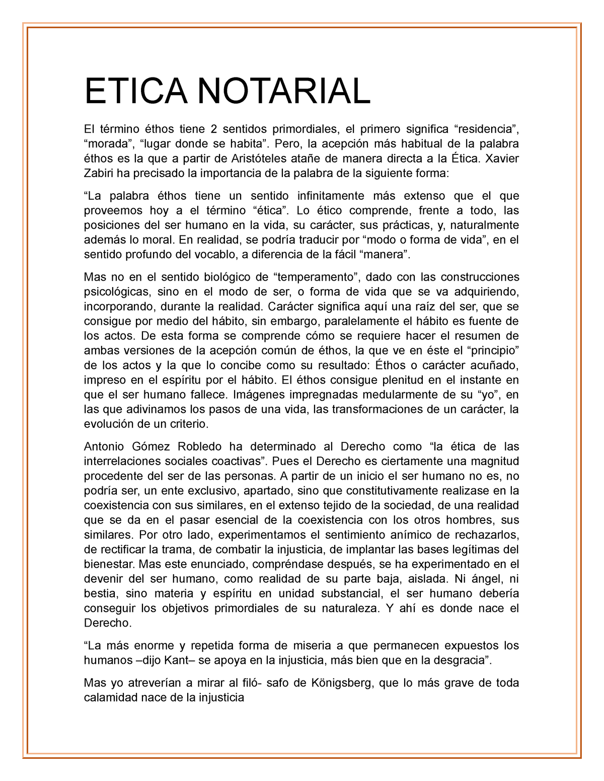 Etica Notarial Etica Notarial El Término éthos Tiene 2 Sentidos Primordiales El Primero 5942