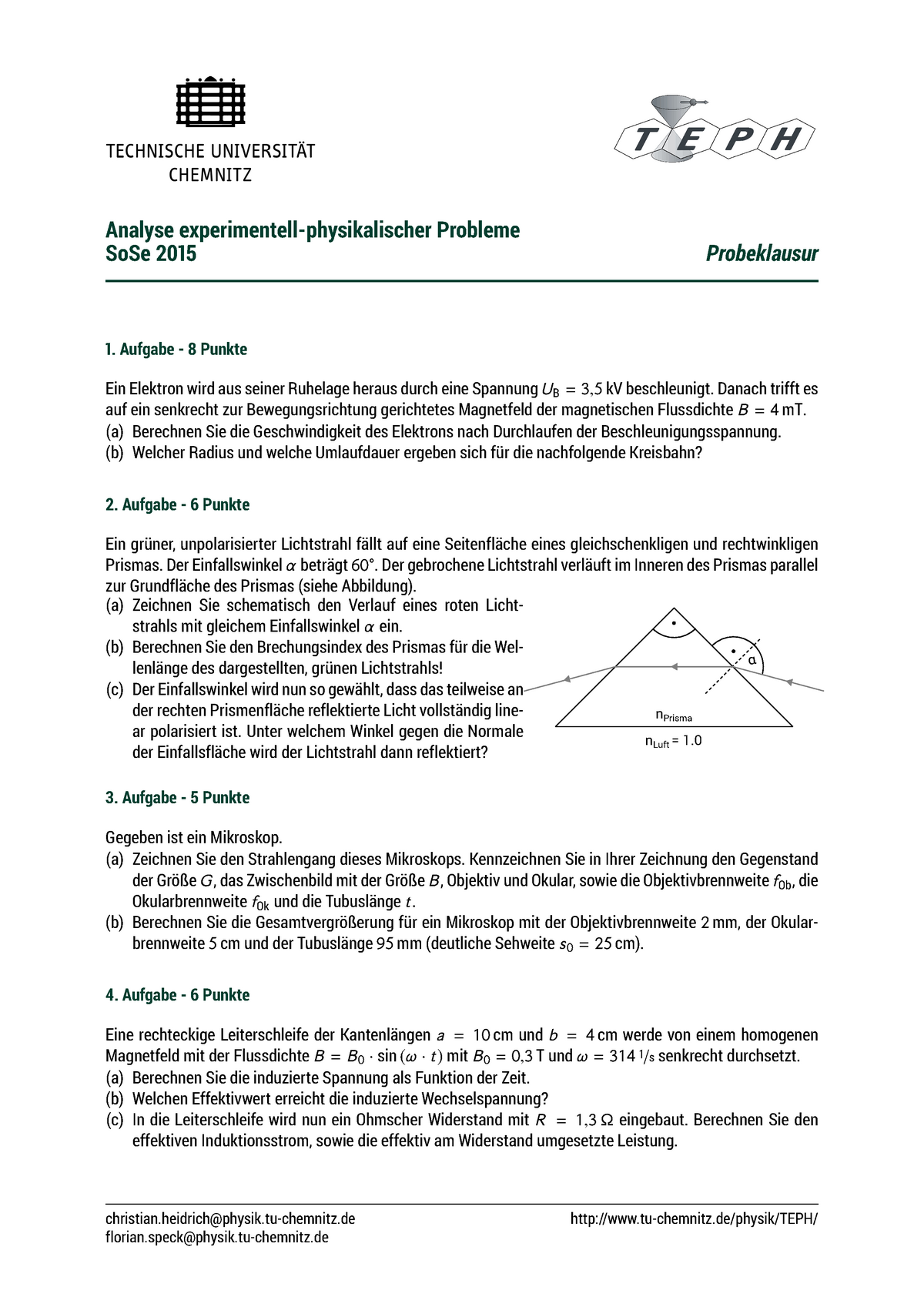 Probeklausur Sommersemester 2015 Fragen Studocu