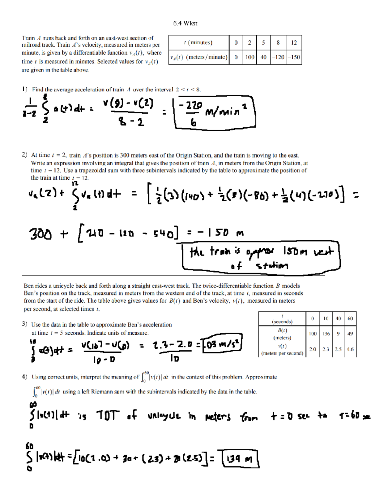 Roy Yim [ Student] - 6.4 Wkst - MATH 181 - 6 Wkst 1) 2) 5) 6) 7) 8 ...