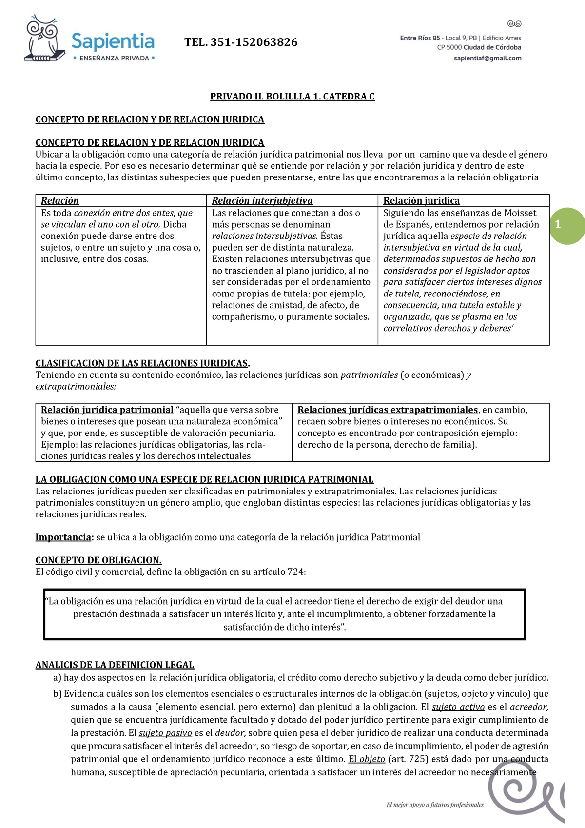 Resumen Bolilla 1 A LA 6. Penal - 1 PRIVADO II. BOLILLLA 1. CATEDRA C ...