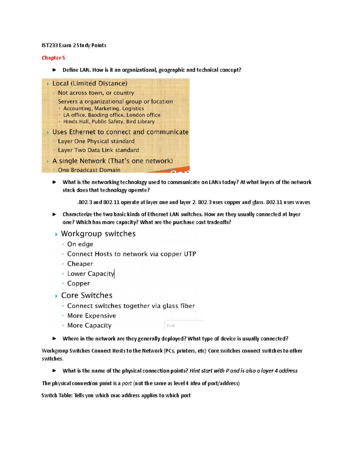 IST 233 Exam 2 Study Guide - IST233 Exam 2 Study Points Chapter 5 ...