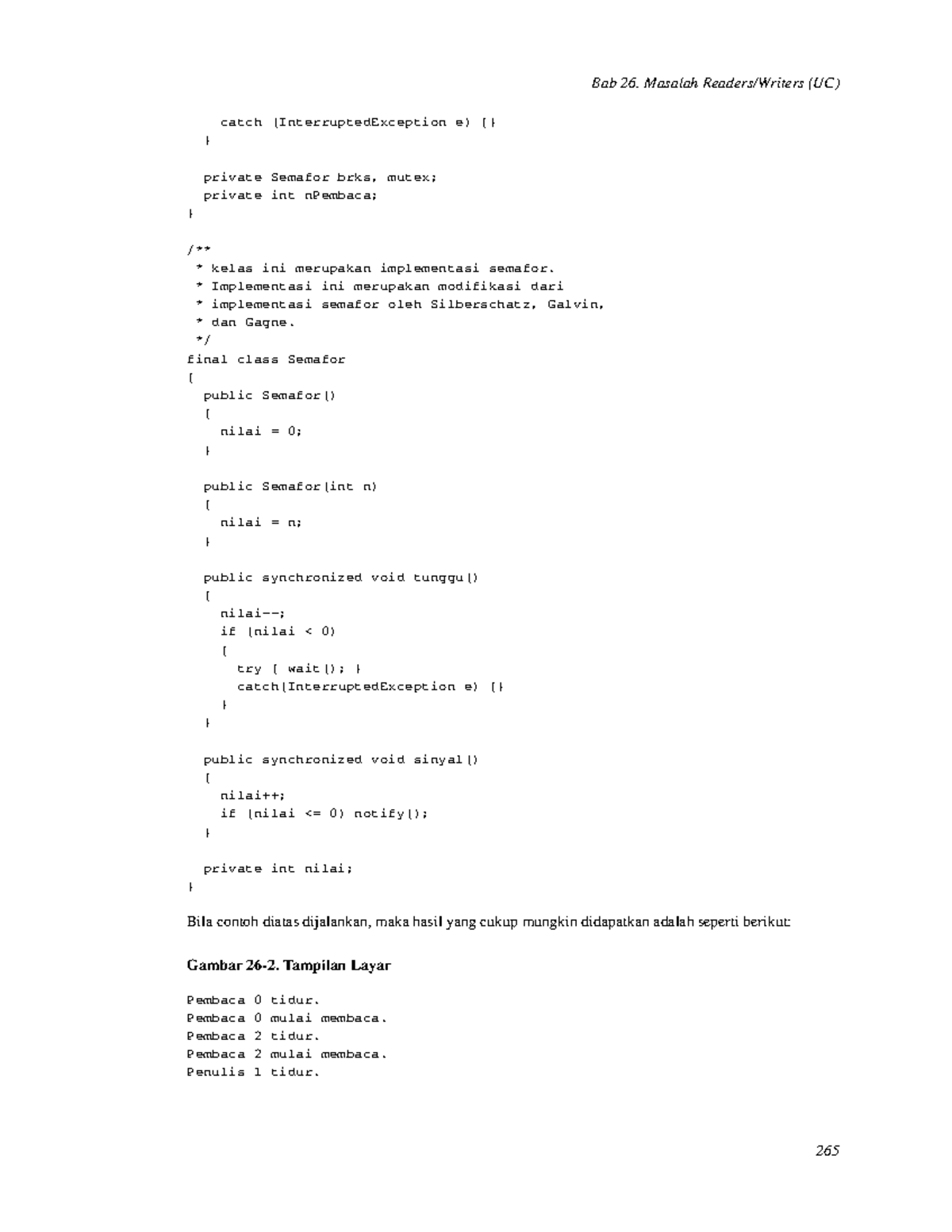Sistem Operasi98 Bab 26. Masalah Readers/Writers (UC) catch