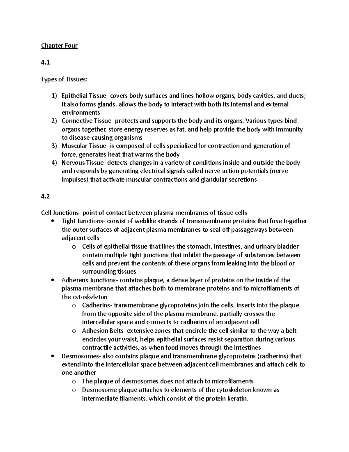 A&P- Chapter Four - Chapter Four Types of Tissues: Epithelial Tissue ...