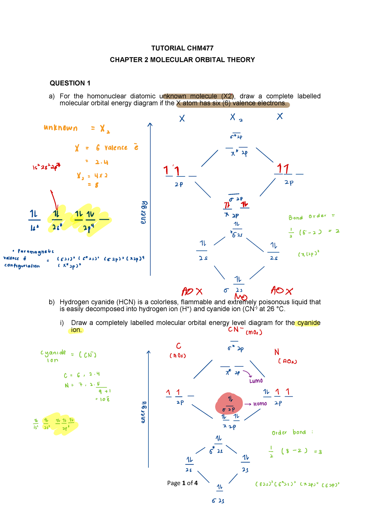 Tutorial Chapter Molecular Orbital Theory Page Of TUTORIAL CHM CHAPTER MOLECULAR