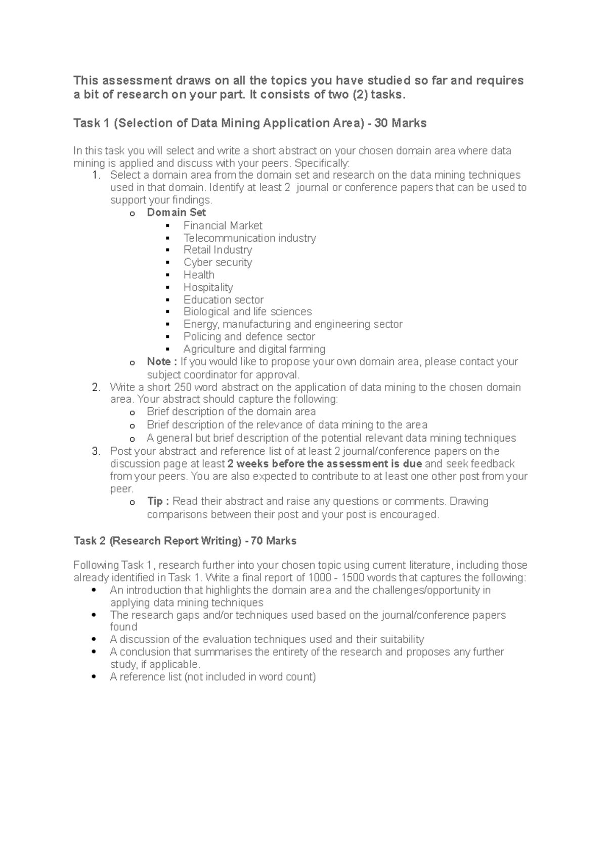 Assesment 2 - Assignment 2 - This assessment draws on all the topics ...