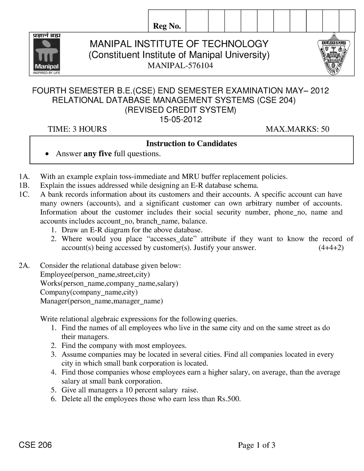 relational-database-management-systems-cse-204-rcs-cse-206-page-1