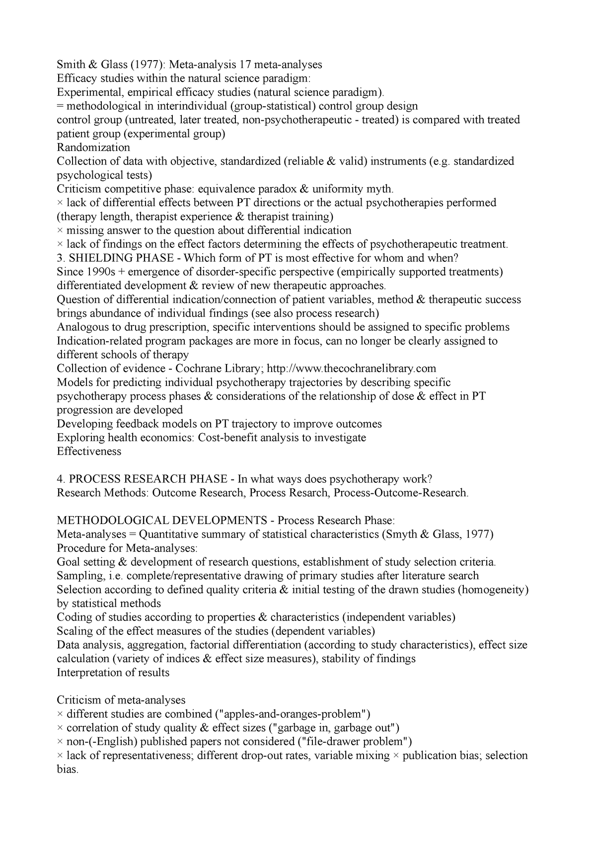 Smith - General Psychology - Smith & Glass (1977): Meta-analysis 17 ...