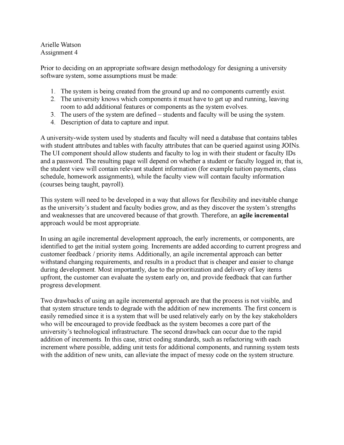 SE 679 Assignment 4 - Arielle Watson Assignment 4 Prior to deciding on ...
