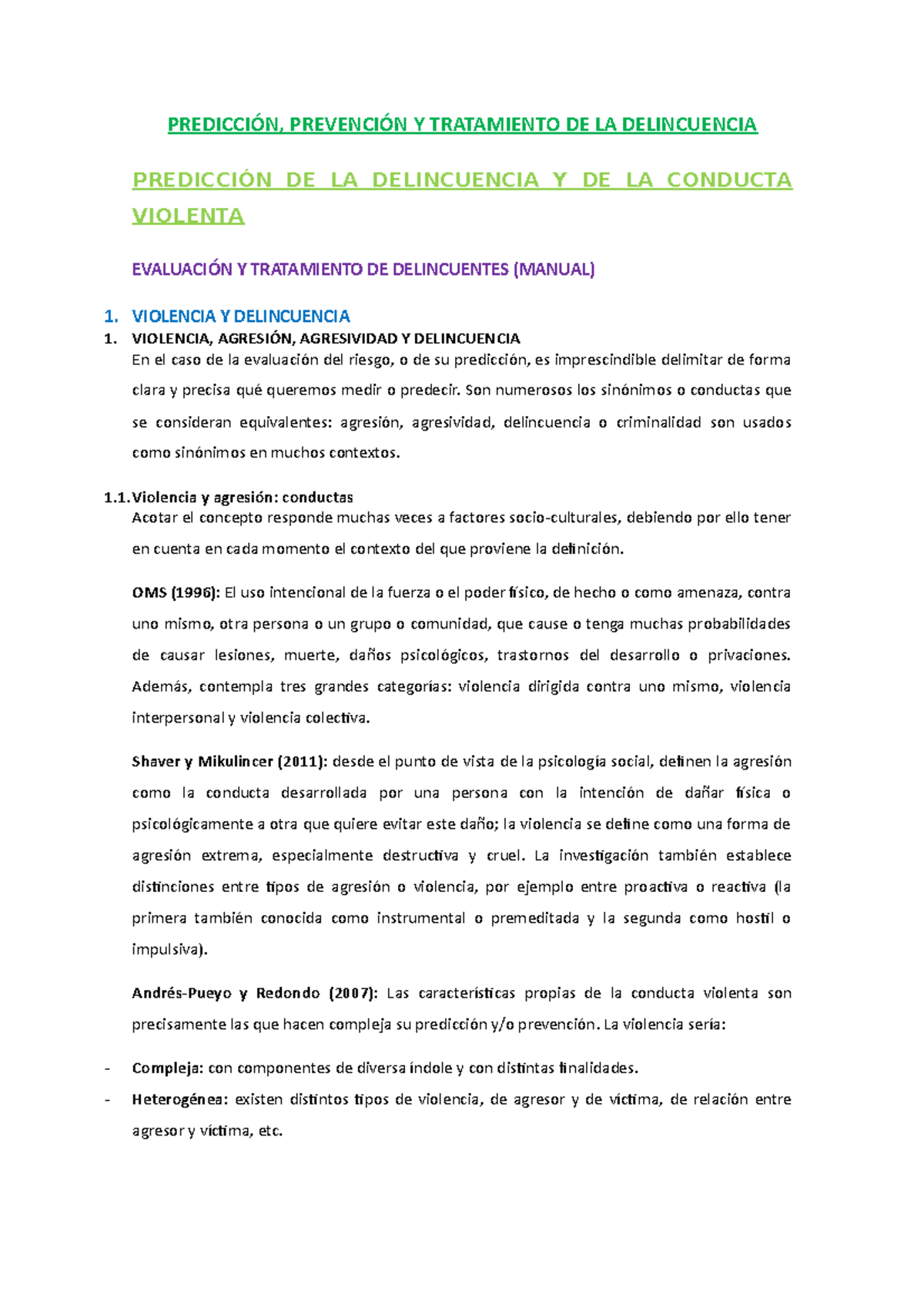 Predicción, Prevención Y Tratamiento DE LA Delincuencia - PREDICCIÓN ...