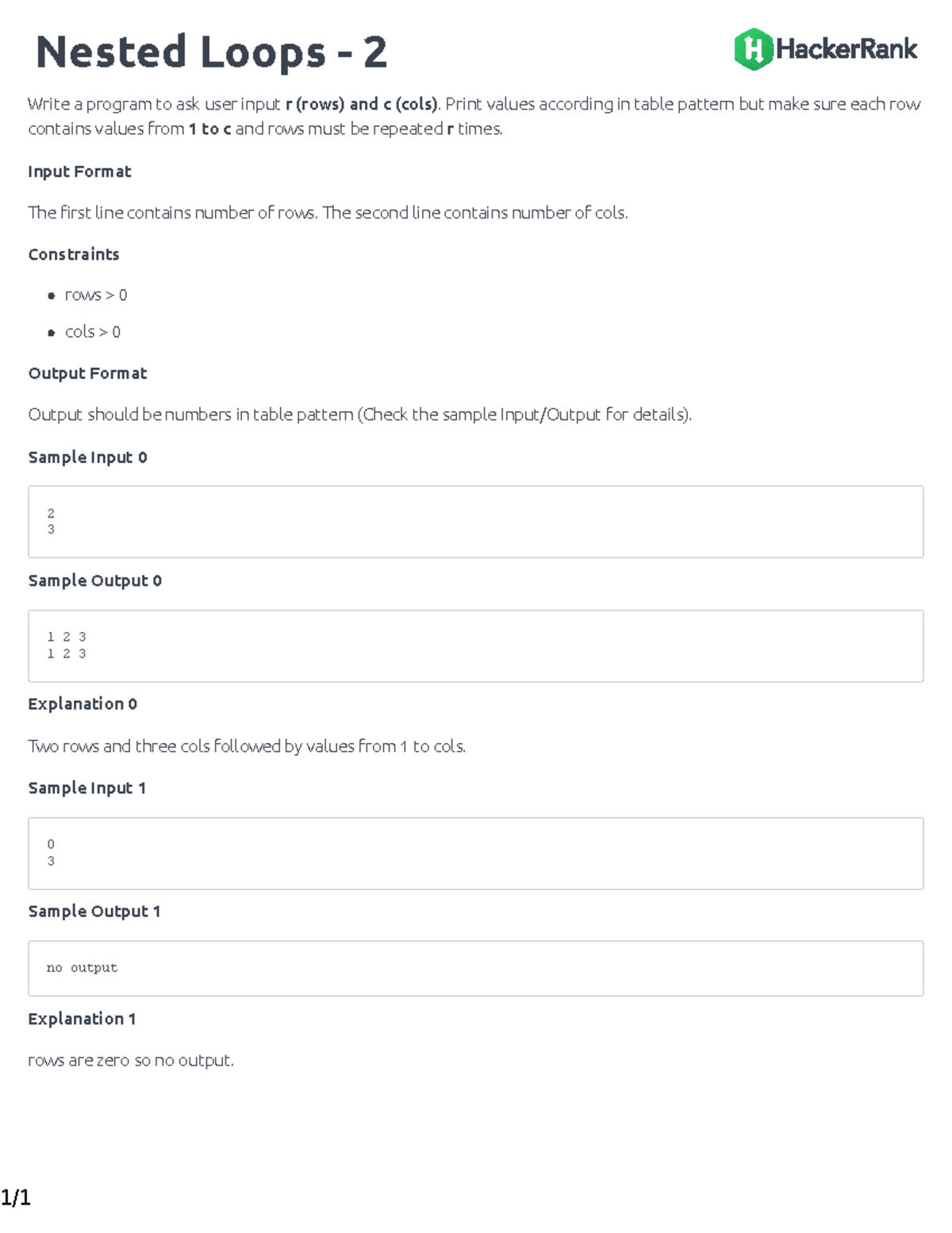 Nested loops in c plus plus - 1/ Nested Loops - 2 Write a program to ...