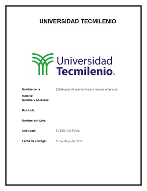 Actividad 1 ideas para creación de empresas - UNIVERSIDAD TECMILENIO ...